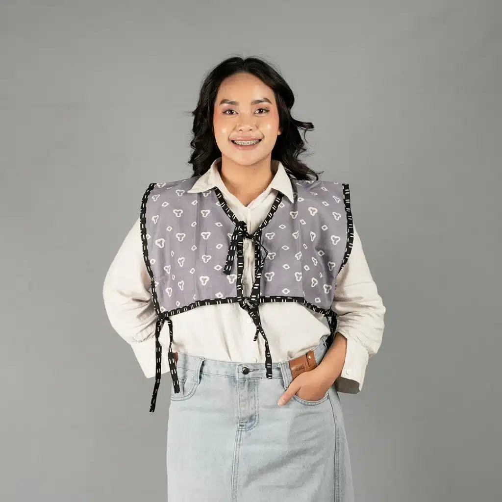 Vest Gantung Tali Bisban Katun Abu abu