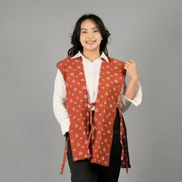 Vest Belah Panjang / Vest Batik Orange