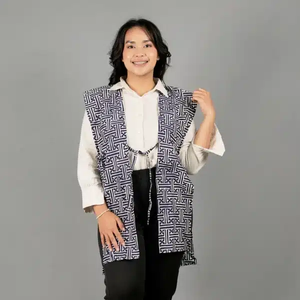 Vest Belah Panjang / Vest Batik Biru