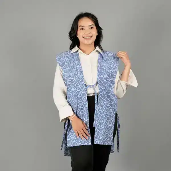 Vest Belah Panjang / Vest Batik Hijau Jumputan